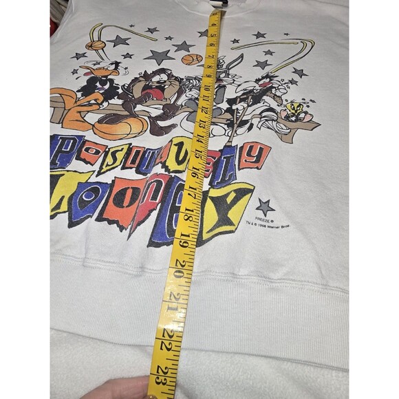 Vintage 90s Space Jam Looney Tunes Positively Looney Sweatshirt L 1996 Freeze - Picture 8 of 16